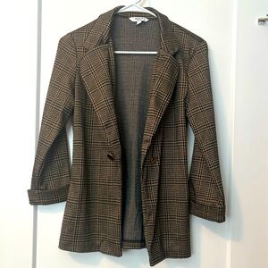 Brown Plaid Women's Coat